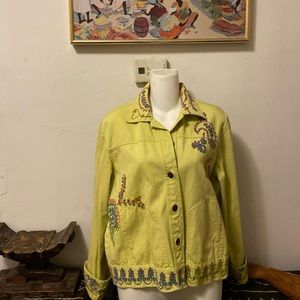 Coldwater Creek Brand Embroidered Jeweled Jacket